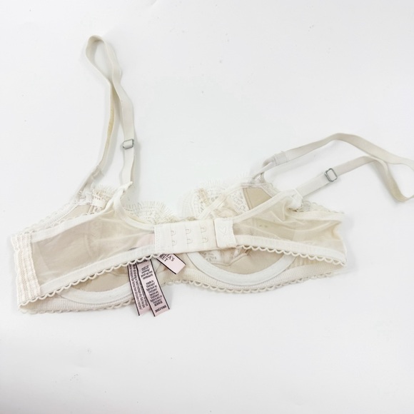 ✅ DREAM ANGELS 30C Unlined Lace Balconette Bra PUSH UP WITHOUT PADDING CREAM - Picture 4 of 7